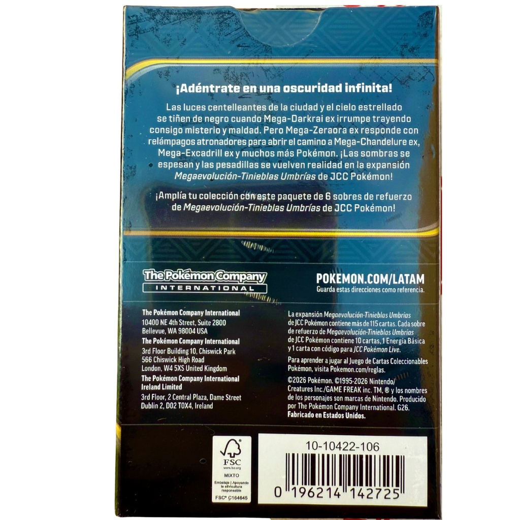 Pokémon Tcg - Booster Bundle Pitch Black (Esp)